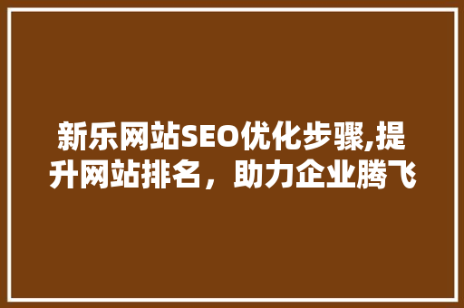 新乐网站SEO优化步骤,提升网站排名，助力企业腾飞 必应SEO