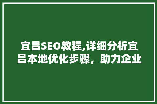 宜昌SEO教程,详细分析宜昌本地优化步骤，助力企业提升在线竞争力 神马SEO