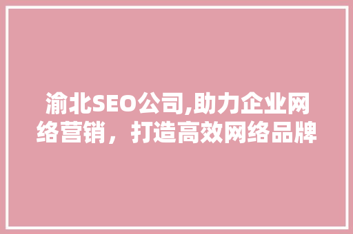 渝北SEO公司,助力企业网络营销，打造高效网络品牌 搜狗SEO