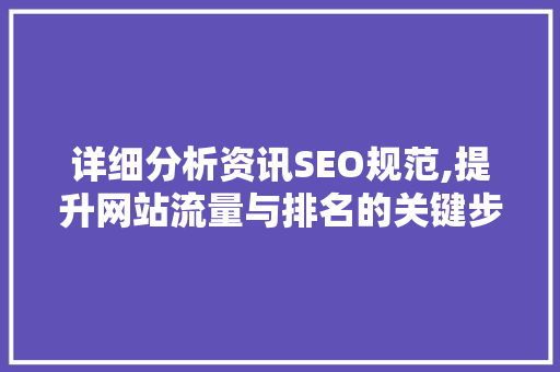 详细分析资讯SEO规范,提升网站流量与排名的关键步骤 必应SEO