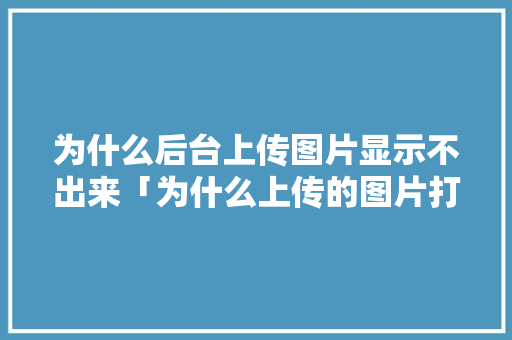 为什么后台上传图片显示不出来「为什么上传的图片打不开」 为什么后台上传图片显示不出来「为什么上传的图片打不开」 必应SEO