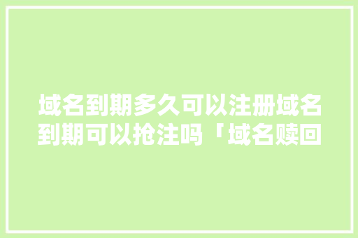 域名到期多久可以注册域名到期可以抢注吗「域名赎回为什么这么贵啊」