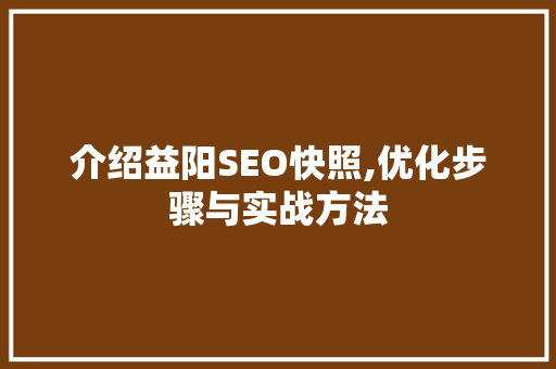 介绍益阳SEO快照,优化步骤与实战方法 搜狗SEO