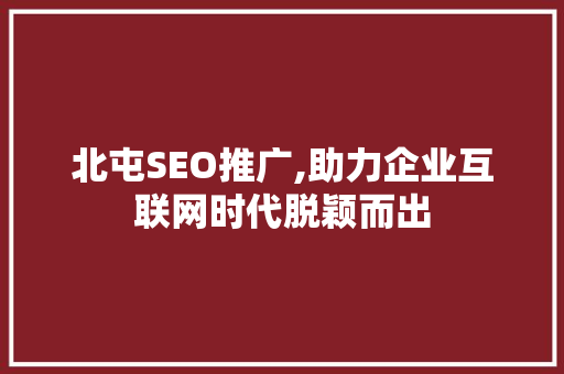 北屯SEO推广,助力企业互联网时代脱颖而出 百度SEO