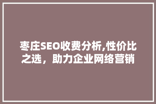 枣庄SEO收费分析,性价比之选，助力企业网络营销 搜狗SEO