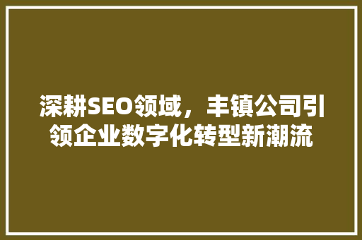 深耕SEO领域，丰镇公司引领企业数字化转型新潮流 百度SEO