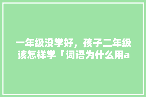一年级没学好，孩子二年级该怎样学「词语为什么用aabc写字字母不会写」 一年级没学好，孩子二年级该怎样学「词语为什么用aabc写字字母不会写」 必应SEO