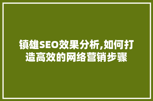 镇雄SEO效果分析,如何打造高效的网络营销步骤 GoogleSEO