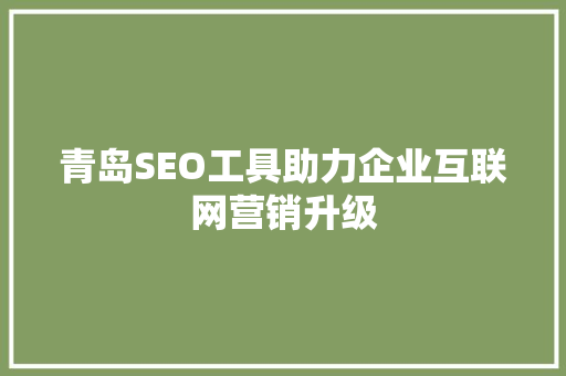青岛SEO工具助力企业互联网营销升级 百度SEO