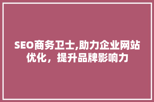 SEO商务卫士,助力企业网站优化，提升品牌影响力 必应SEO