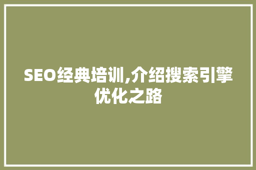 SEO经典培训,介绍搜索引擎优化之路 百度SEO