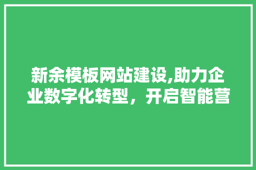 新余模板网站建设,助力企业数字化转型，开启智能营销新篇章 必应SEO