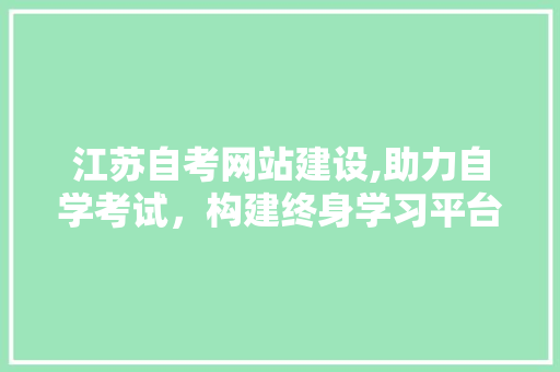 江苏自考网站建设,助力自学考试，构建终身学习平台 GoogleSEO
