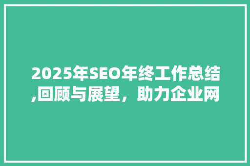 2025年SEO年终工作总结,回顾与展望，助力企业网站优化之路 百度SEO