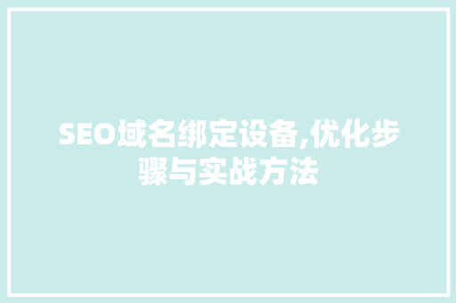 SEO域名绑定设备,优化步骤与实战方法 GoogleSEO