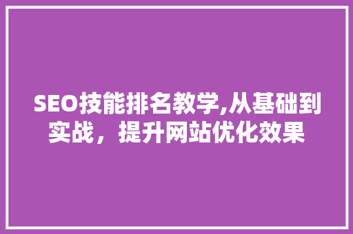 SEO技能排名教学,从基础到实战，提升网站优化效果 必应SEO