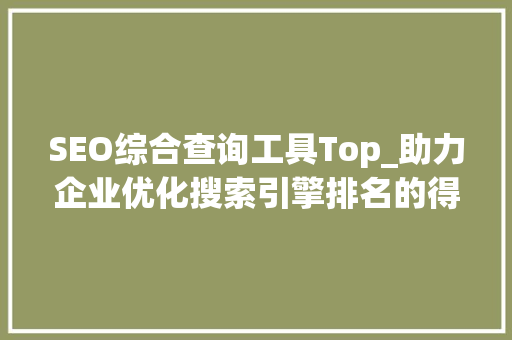 SEO综合查询工具Top_助力企业优化搜索引擎排名的得力助手 搜狗SEO