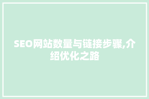SEO网站数量与链接步骤,介绍优化之路 百度SEO