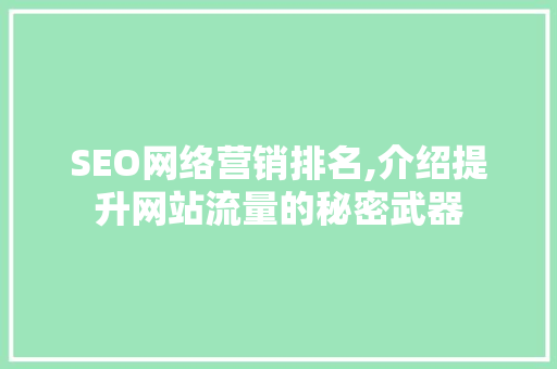 SEO网络营销排名,介绍提升网站流量的秘密武器 必应SEO
