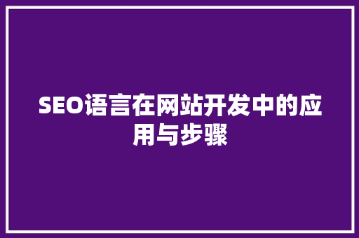 SEO语言在网站开发中的应用与步骤 百度SEO