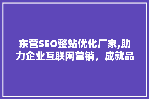 东营SEO整站优化厂家,助力企业互联网营销，成就品牌辉煌 GoogleSEO