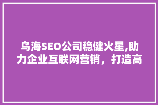 乌海SEO公司稳健火星,助力企业互联网营销，打造高效网络品牌 百度SEO