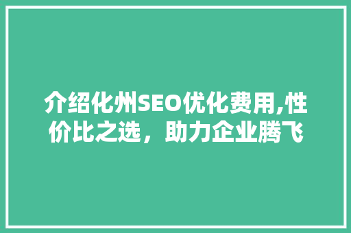 介绍化州SEO优化费用,性价比之选，助力企业腾飞