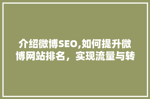 介绍微博SEO,如何提升微博网站排名，实现流量与转化双赢 必应SEO