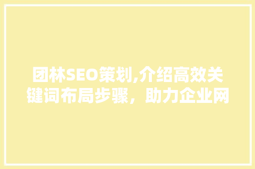 团林SEO策划,介绍高效关键词布局步骤，助力企业网站优化 GoogleSEO