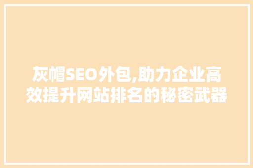 灰帽SEO外包,助力企业高效提升网站排名的秘密武器 百度SEO