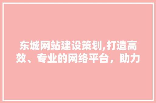 东城网站建设策划,打造高效、专业的网络平台，助力企业腾飞