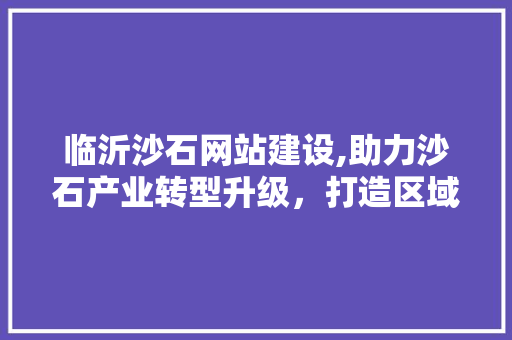 临沂沙石网站建设,助力沙石产业转型升级，打造区域经济新引擎 GoogleSEO