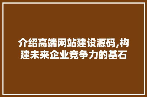 介绍高端网站建设源码,构建未来企业竞争力的基石 搜狗SEO