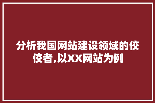 分析我国网站建设领域的佼佼者,以XX网站为例 必应SEO