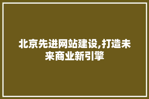 北京先进网站建设,打造未来商业新引擎 GoogleSEO