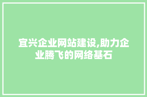 宜兴企业网站建设,助力企业腾飞的网络基石 搜狗SEO