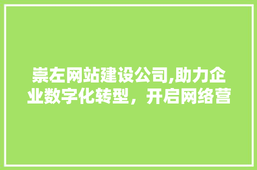 崇左网站建设公司,助力企业数字化转型，开启网络营销新篇章 GoogleSEO