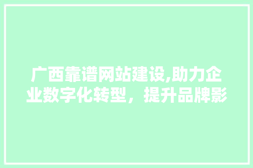 广西靠谱网站建设,助力企业数字化转型，提升品牌影响力 搜狗SEO
