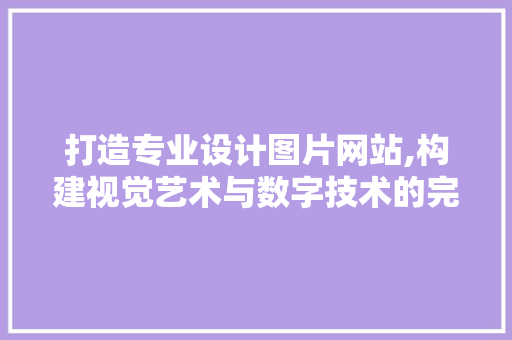打造专业设计图片网站,构建视觉艺术与数字技术的完美融合 神马SEO