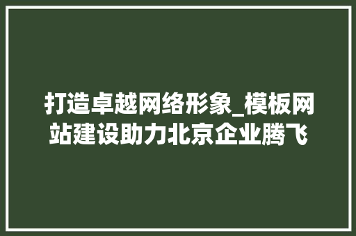 打造卓越网络形象_模板网站建设助力北京企业腾飞 百度SEO