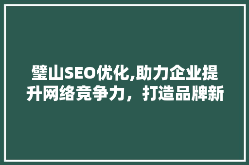 璧山SEO优化,助力企业提升网络竞争力，打造品牌新高度 搜狗SEO