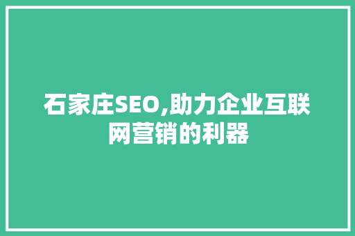 石家庄SEO,助力企业互联网营销的利器 必应SEO