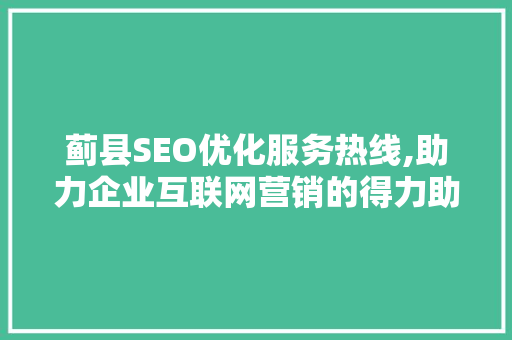 蓟县SEO优化服务热线,助力企业互联网营销的得力助手 百度SEO
