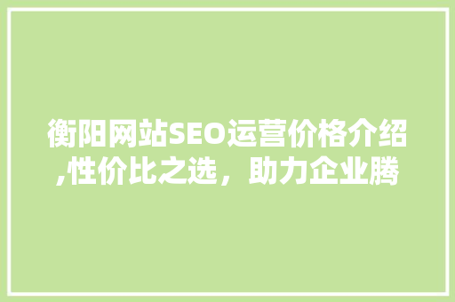 衡阳网站SEO运营价格介绍,性价比之选，助力企业腾飞 搜狗SEO