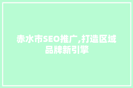 赤水市SEO推广,打造区域品牌新引擎 百度SEO