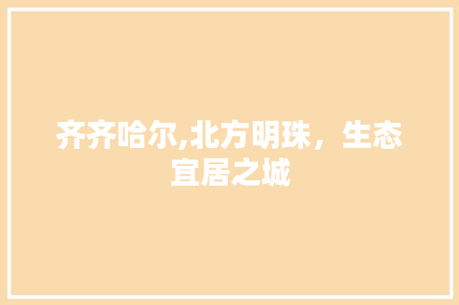 齐齐哈尔,北方明珠，生态宜居之城 必应SEO