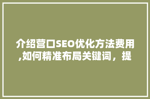介绍营口SEO优化方法费用,如何精准布局关键词，提升网站排名 百度SEO