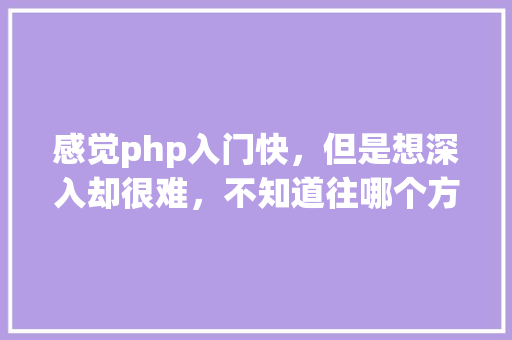 感觉php入门快，但是想深入却很难，不知道往哪个方面好「php为什么开发很快呢」 感觉php入门快，但是想深入却很难，不知道往哪个方面好「php为什么开发很快呢」 搜狗SEO