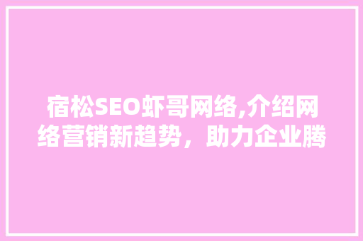 宿松SEO虾哥网络,介绍网络营销新趋势，助力企业腾飞 神马SEO