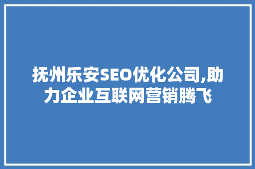 抚州乐安SEO优化公司,助力企业互联网营销腾飞 必应SEO